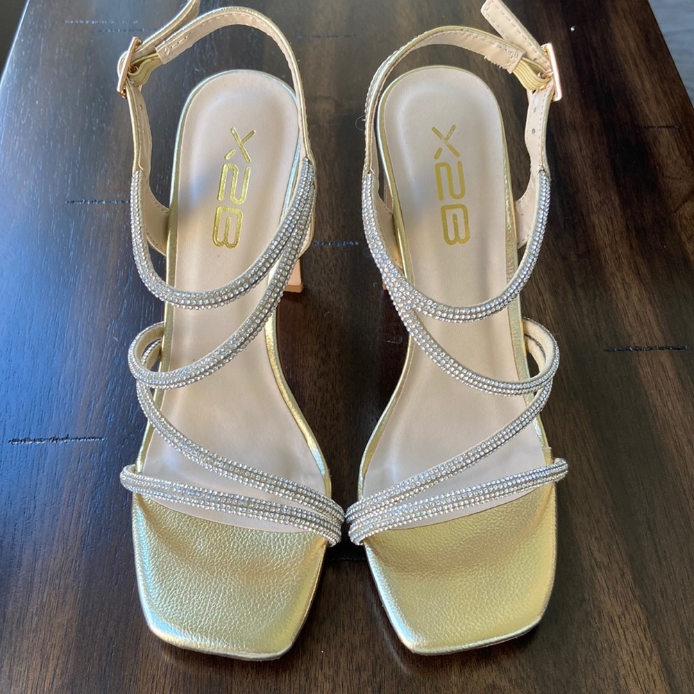 Glam Gold Rhinestone Heels - Picture 2 of 6